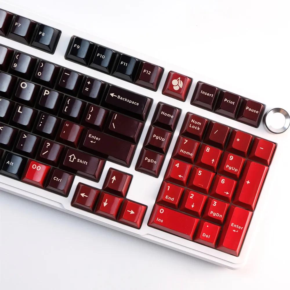 Porcelain Bright Aurora Keycaps | 133 Keys PBT Purple Red | Chan Master ...