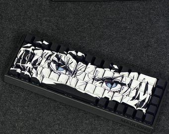 Teclas de anime com gravação lateral em perfil cereja | Conjunto de teclas de PBT para teclado mecânico | Teclas de jogo fofas