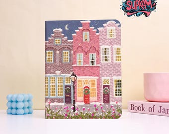 Custom Snowy Apt Street Pattern Protective Cover for iPad- Handmade