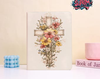 Floral Cross iPad Case | Soft Watercolor Christian Tablet Cover (Air/Pro)