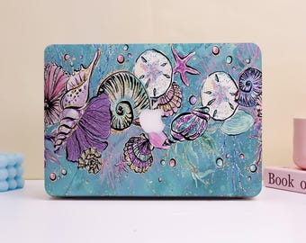 Creative Seashell Whimsical Magic Design MacBook Protective Case, Custom Matte Laptop Case