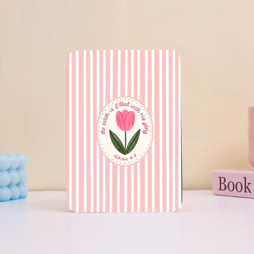 Kindle Case Pink Striped Background Bible Tulip Cover- God Bless You - Etsy