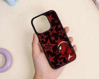 Custom Red Style Spider-Man Pattern Design Thin Sparkle Silicone Phone Case