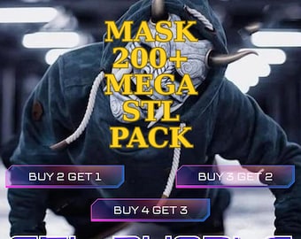 200+ Mask Package STL Pack – 3D Printable Cosplay, Fantasy & Horror Masks | Wearable Props, Stl Bundle