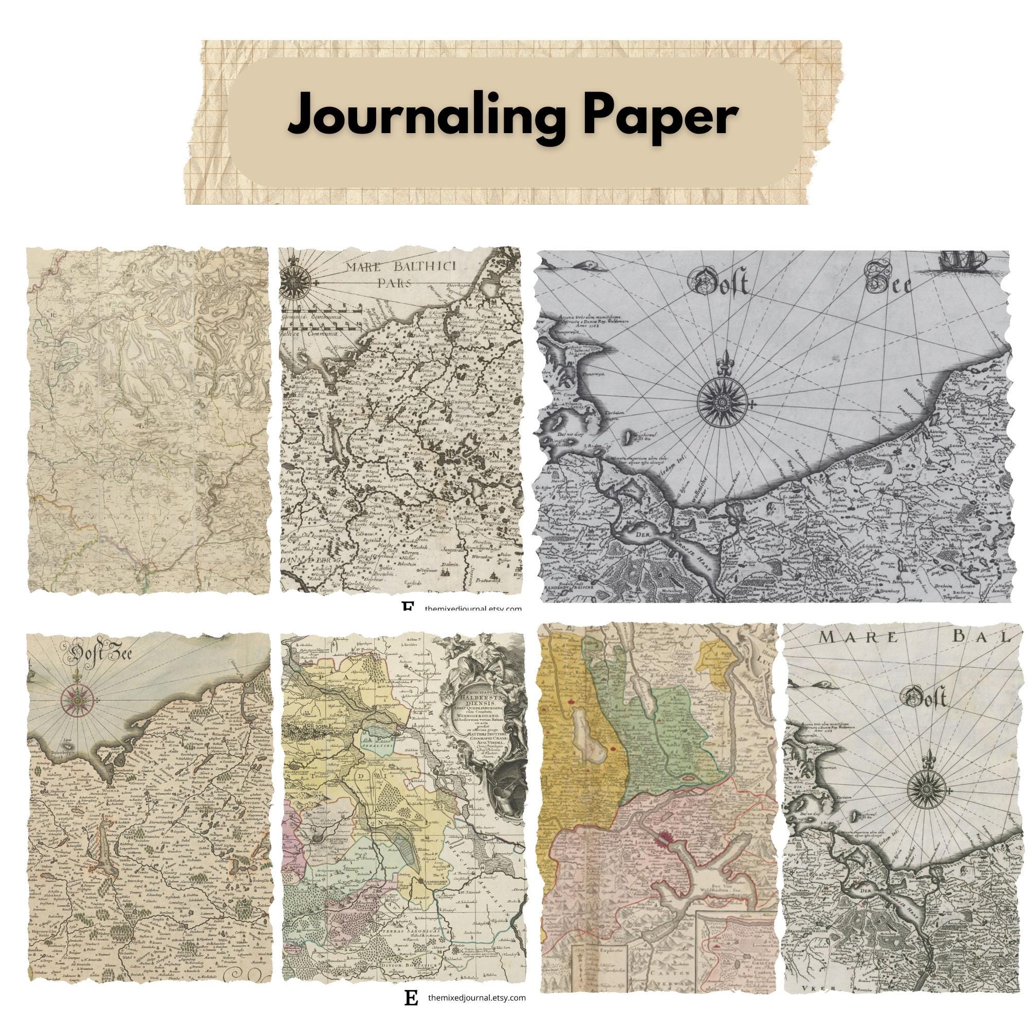 Vintage Maps Junk Journal Kit – Printable Old World Papers, Antique Map ...