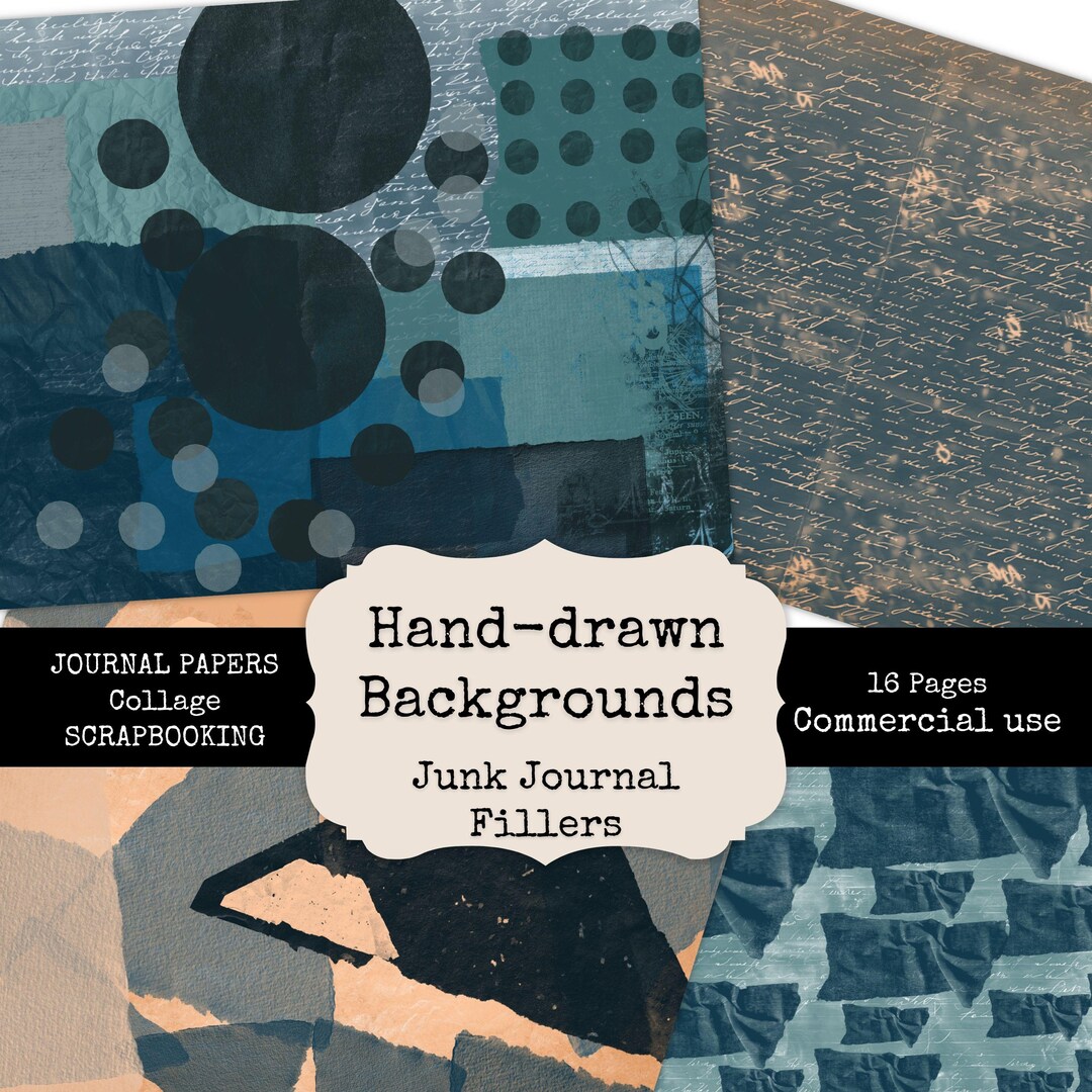 Hand-drawn Abstract Journal Pages & Art Journal Backgrounds | Mixed ...