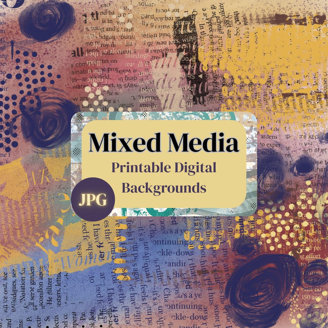 Printable Mixed Media Digital Paper Pack | Scrapbooking, Junk Journal ...