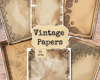 Vintage Distressed Grunge Papers Printable | Aged Antique Paper Collection | Junk Journal Backgrounds | Digital Download