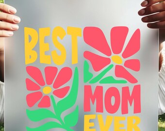 Retro Floral Mom Ever DTF Transfer (Ready to Press)