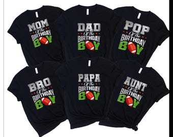 Football Birthday Boy Family Matching DTF Transfer, Gameday Party Ready to Press Iron On, Sports Theme Custom Family Shirts, Print Only