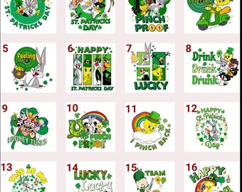 St. Patrick's Day DTF Transfer, Retro Cartoon Iron On Decal (Ready to Press)