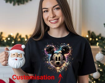 Mickey DTF Transfer for T-Shirts, Custom Disney Iron on Heat Transfer, Magical Mouse Galaxy Design, Ready to Press, Personalized Gift Idea