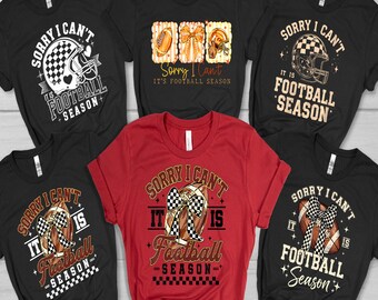 Sorry I Cant Its Football Season DTF Transfer, Coquette Football Bow Iron On Decal, Retro Game Day Shirt, Ready to Press