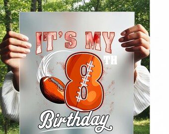 It's My Birthday Football DTF Transfer,Ready to Press Football Birthday Designs, Boys Game Day Party Iron On Decal