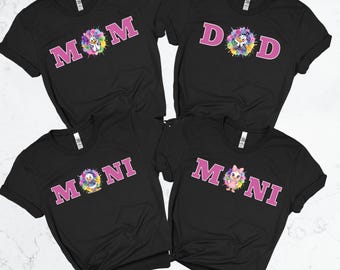 Custom Duck Family Vacation DTF Transfer, Personalized Mom Dad Mini Iron On Decal, Watercolor Theme Park Trip Shirt Print