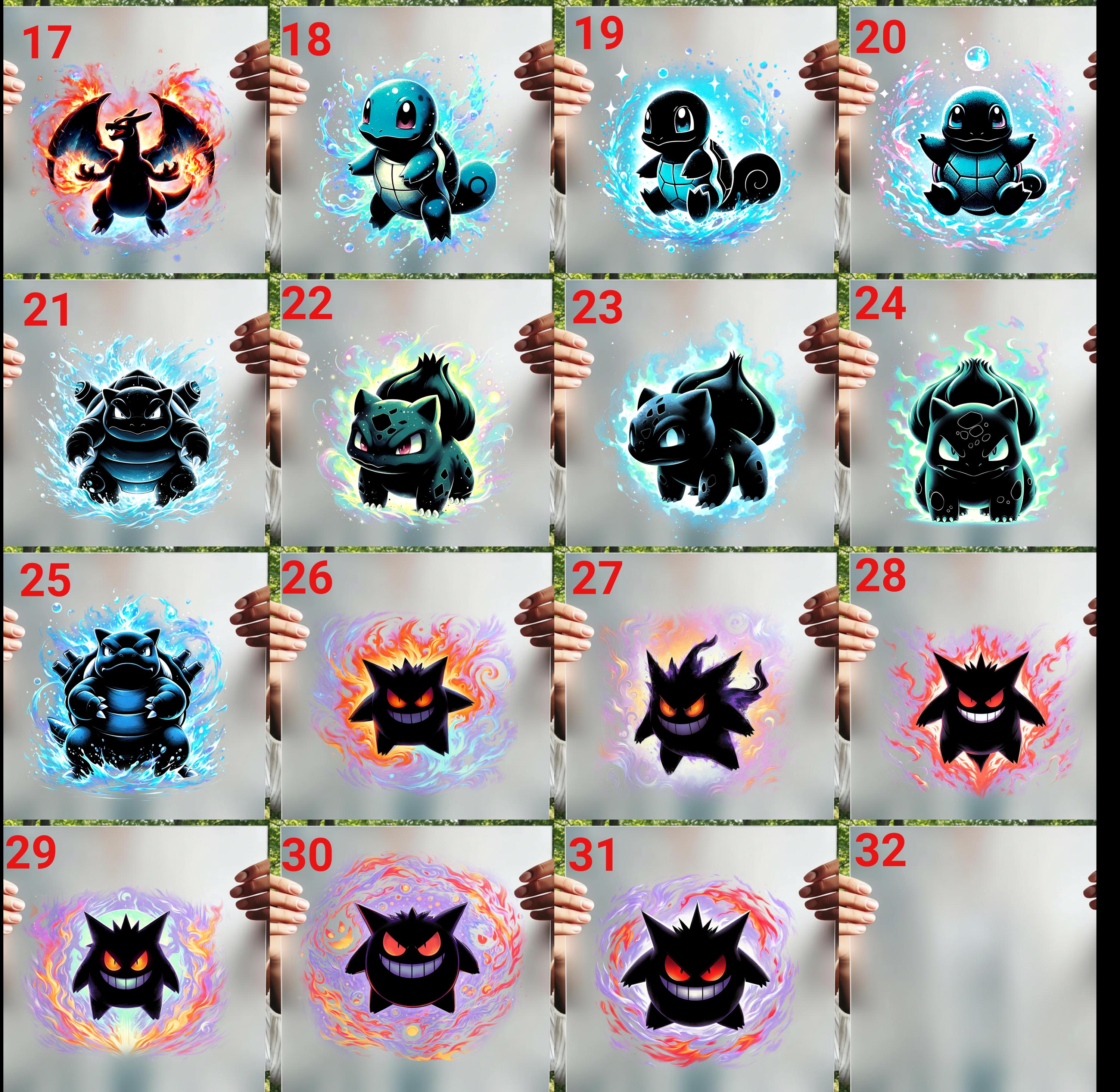 Charizard Transfer Pokémon DTF Transfer , Pikachu Charizard Gengar Squirtle Heat Press ...