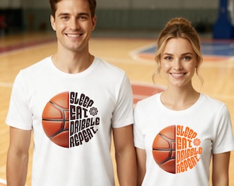 Basketball DTF Transfer, Sleep Eat Dribble Repeat, Iron On Decal
