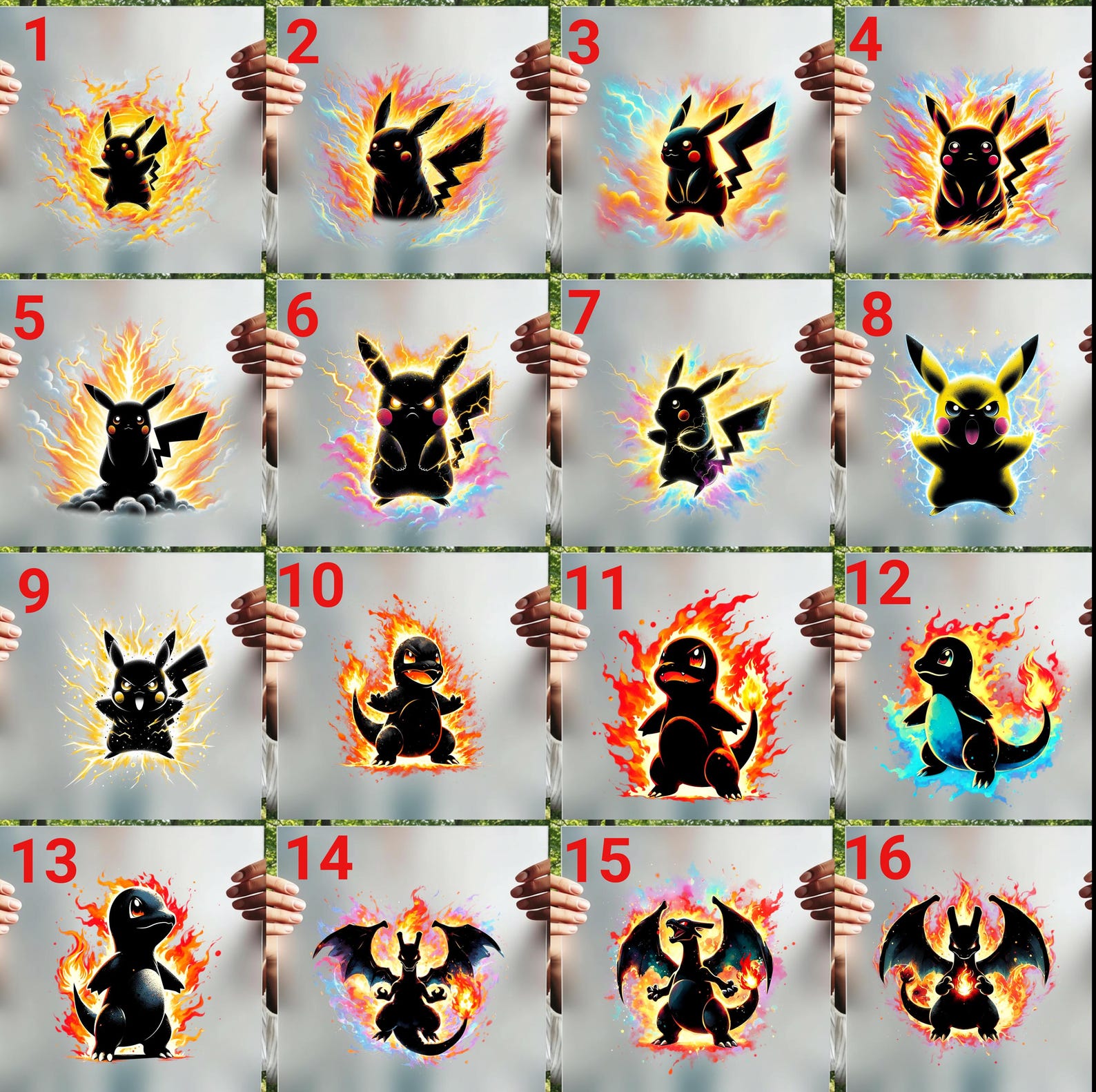 Charizard Transfer Pokémon DTF Transfer , Pikachu Charizard Gengar Squirtle Heat Press ...