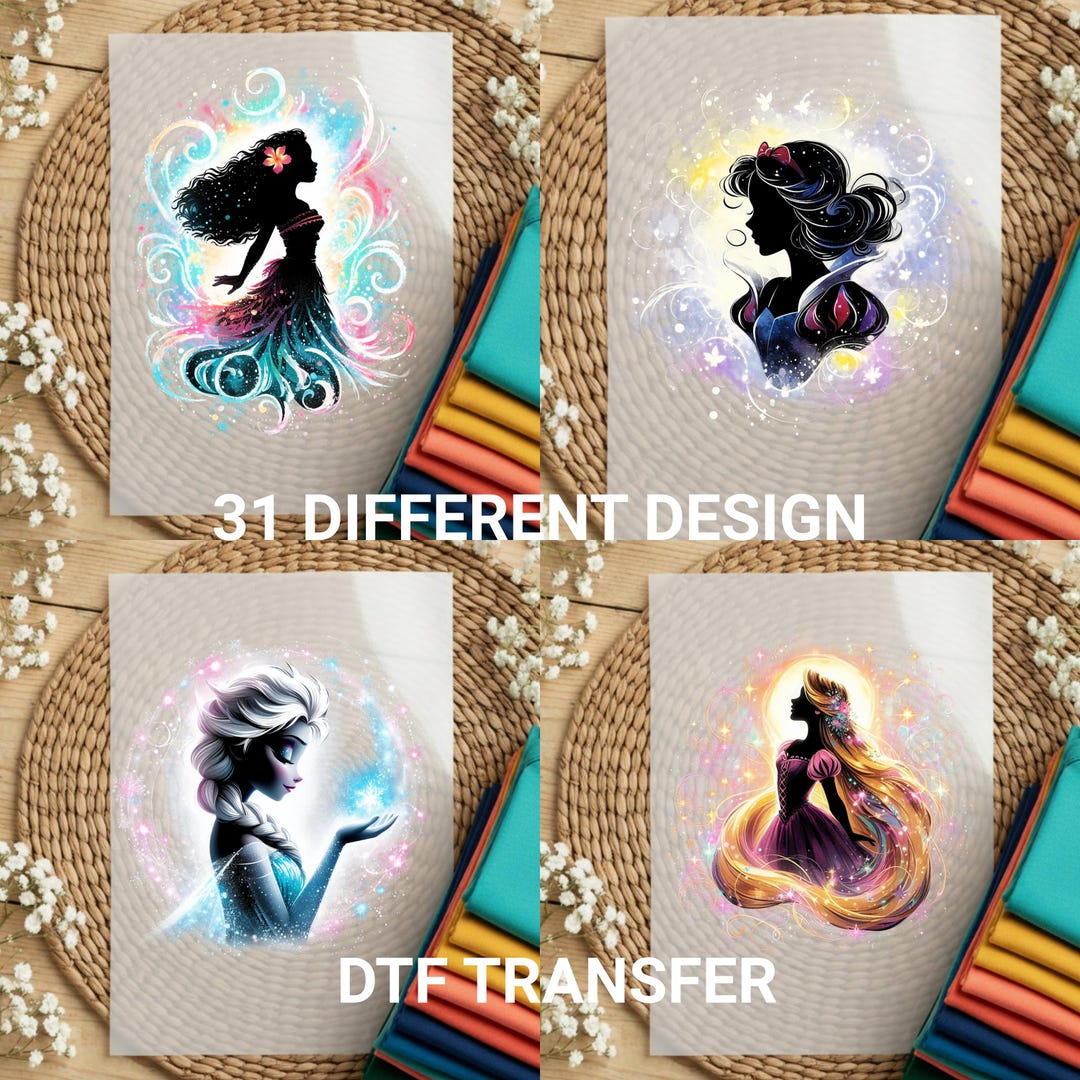 Princess DTF Transfer Ready to Press, Silhouette Princess Iron On ...