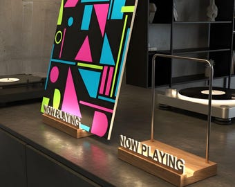 Soporte para discos de vinilo con LED – Soporte acrílico para álbumes con luz blanca cálida, decoración "Ahora Reproduciendo", regalo para amantes de la música