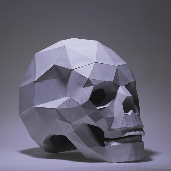 3D Papercraft Skull – Large DIY Kit for Decoration, Art & Creative Spaces