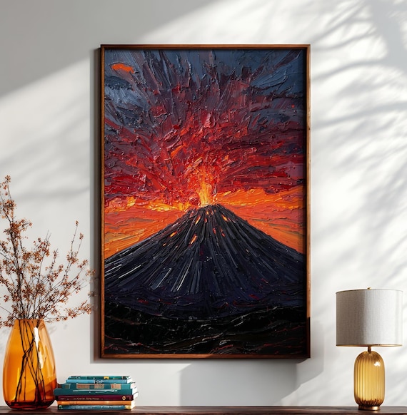 Powerful Volcano Artwork - Instant Digital Download for Your Home Decor - Born to Erupt