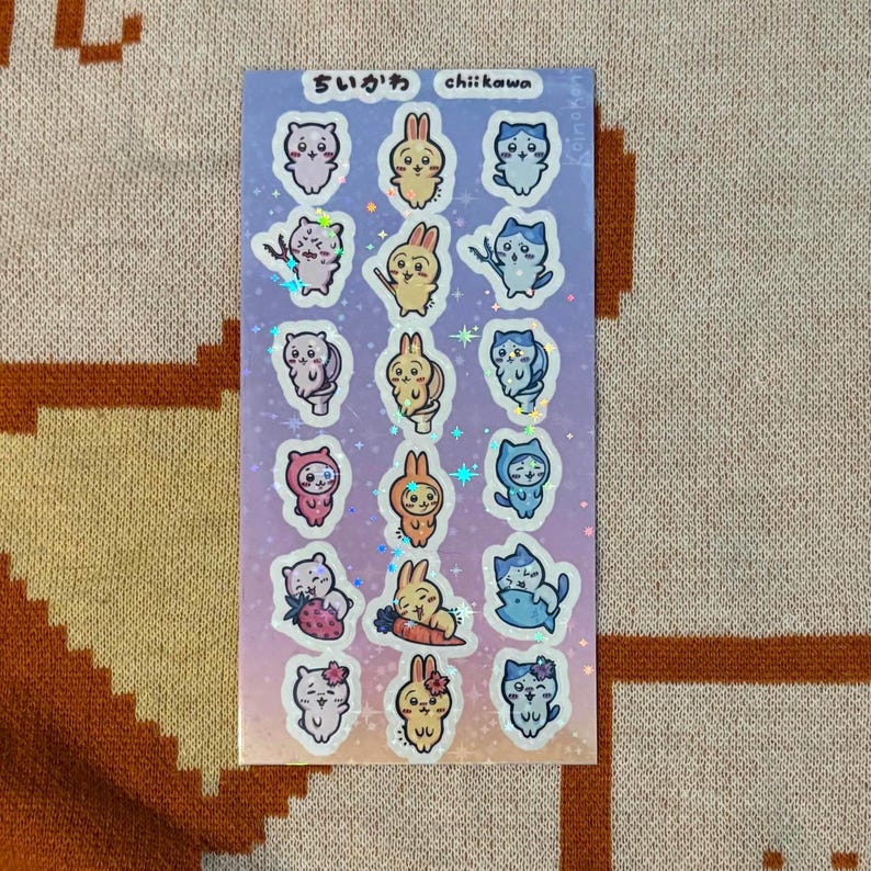 Chiikawa Mini Vinyl Sticker Sheet 6x3 Inches - Etsy