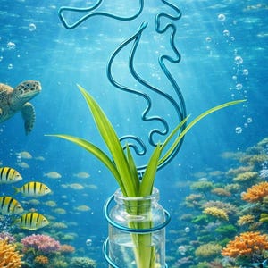 Coral Rider the Seahorse Plant Propagation Station Sea Life Ocean Decor