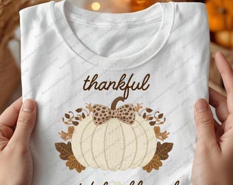 Grateful Thankful Blessed PNG | Fall Pumpkin Sublimation Design | Thanksgiving Autumn PNG | Thankful Fall Shirt Design | Autumn Clipart