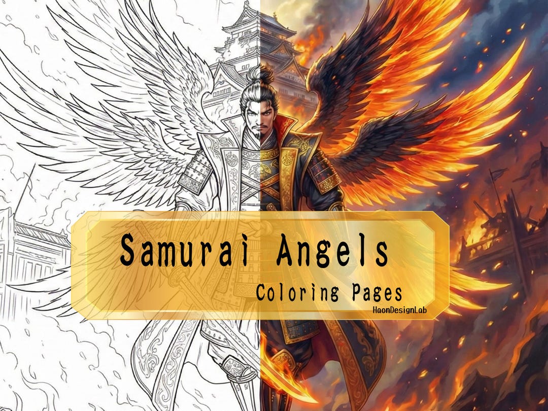 Epic Samurai Winged Heroes Coloring Pages: Ancient Japanese Warriors as ...