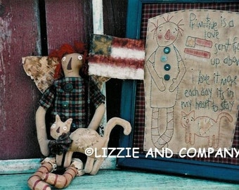 Gesendet von oben, Americana Annie Doll and Stitchery, PDF ePattern, Primitive Muster, wunderliches Muster