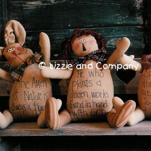 Osterhase Muster, Raggedy Ann Puppenmuster, Frühling Stitchery Muster, Stitchery Muster, Bär Puppe Muster, PDF Digital Download