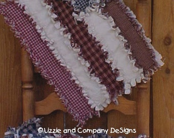 Raggedy Flag Placemats, Rag Flag Placemats, Ragged Flag Placemats, PDF ePattern, Primitive Raggedy American Flag, Rag Flag Place Mats