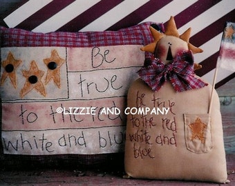 God Bless America Stitchery, Americana Kissen Muster, Americana Stitchery Puppe, Americana Puppe Muster Primitive Amerika ePattern