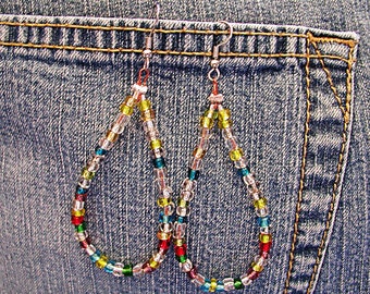 Luv Beads Rainbow Drop Hippie Boho Earrings ET-HPE-MC-E2