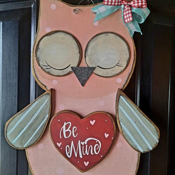 Valentine Owl Door Hanger/Made Per Order/Not Ready to Ship