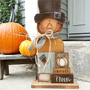 Primitive Country Wooden Scarecrow/Standing Scarecrow 22&quot;/Wooden Scarecrow/Made PER Order NOT ready to ship