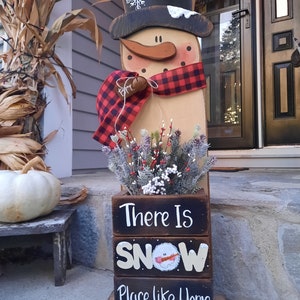 Standing Wood Snowman/3 ft tall/Primitive Winter Decor/ Rustic Snowman/Made PER Order NOT ready to ship
