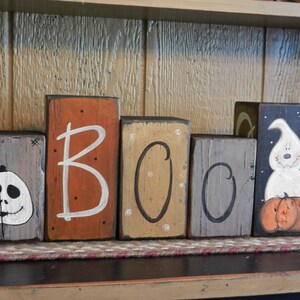 Seasonal Primitive Word Blocks/Reversible Blocks/4 Sides/Pick 4/Made PER Order NOT ready to ship image 5