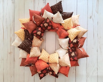 Fall Pillow Wreath/Autumn Decor/Fall Door Hanging/Thanksgiving/READY TO SHIP