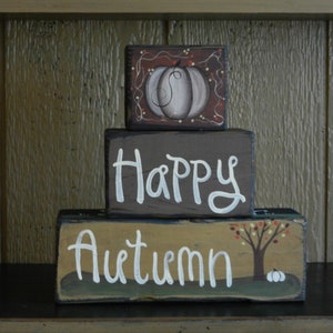 Primitive Seasonal Word Blocks/Reversible Blocks/4 Seasons/3piece Set/Reversible Sign/Made PER Order NOT ready to ship