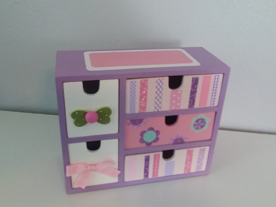 Personalized Jewelry Box Desk Organizer 5 Drawer Box Made Per Etsy