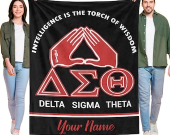 Manta personalizada Delta Sigma Theta / Manta con nombre personalizado / Regalo de hermandad