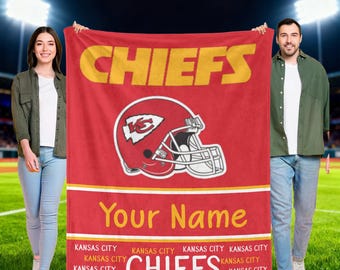 Custom Kansas City Chiefs Fan Blanket,Cozy Football Lover Gift