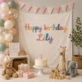 Custom 1st Birthday Backdrop, Personalized 3D Yarn Lettering Banner, Boho Birthday Tapestry Sign