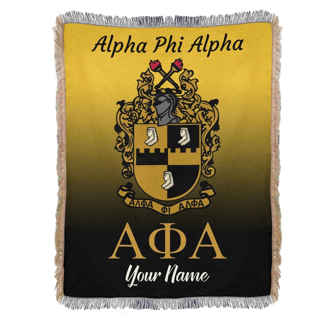 Alpha Phi Alpha Woven Blanket | | Personalized D9 Fraternity Throw ...
