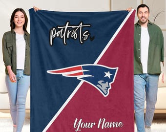 Personalized New England Patriots Blanket,Cozy Football Lover Gift,Sports Fan Gift