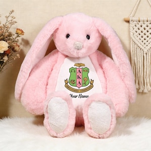 Oso de peluche personalizado AKA Bunny - Regalo para miembros de Alpha Kappa Alpha, regalos de hermandad