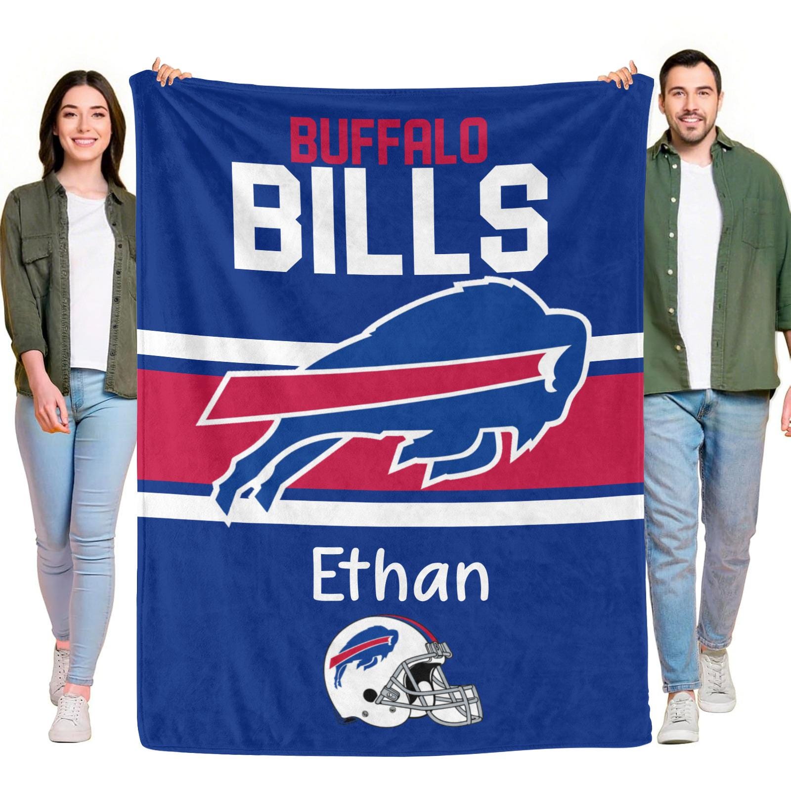 Discover Personalized Buffalo Bills Fleece Blanket, Football Fan Gift