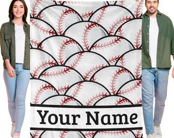 Custom Name Baseball Blanket,Personalized Blanket Multiple Styles,Sports Fan Gift